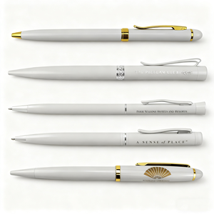 Grey <b>White</b> Premium Ball <b>Pen</b> Custom Pantone Color Logo Engraving Metal Ballpoint <b>Pens</b> - Product Image 1