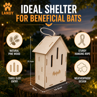 Kit de maison pour chauves-souris en bois DIY, nichoir en tilleul naturel pour jardin extérieur, contrôle des moustiques, habitat décoratif pour insectes