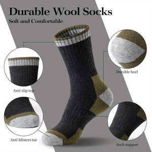 Vente en gros <span class=keywords><strong>de</strong></span> chaussettes <span class=keywords><strong>de</strong></span> camping <span class=keywords><strong>de</strong></span> randonnée en laine mérinos personnalisées chaussettes thermiques chaudes pour hommes et femmes - Product Image 3