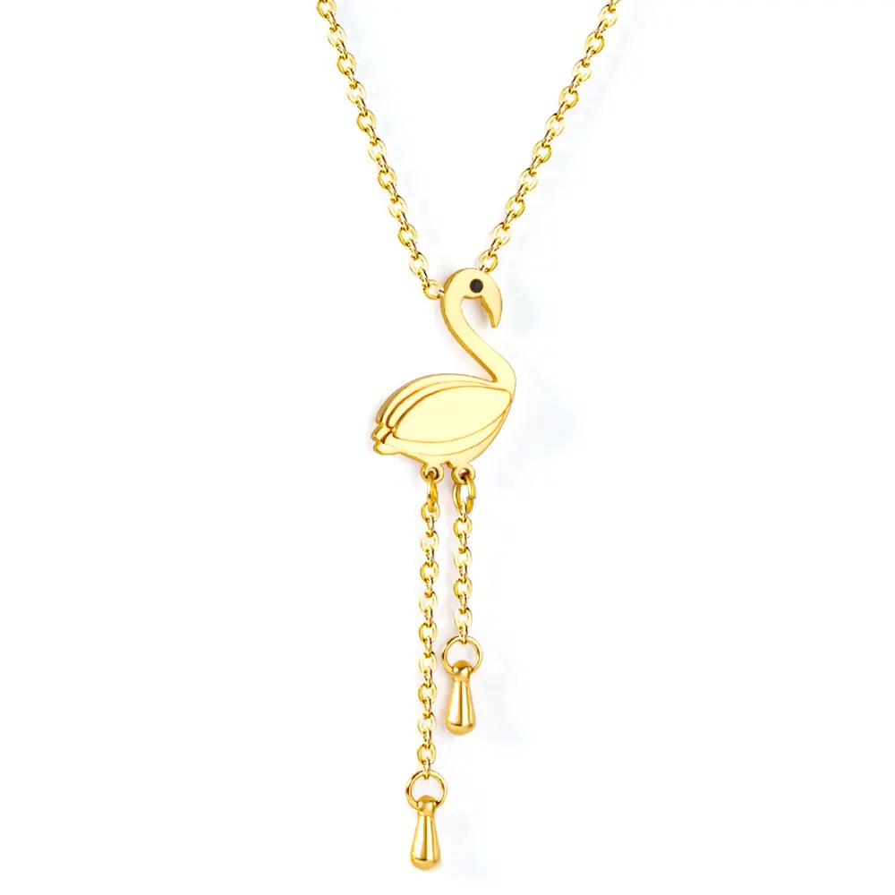 Swan pendant Popular elegant Jewelry Stainless Steel 18k Gold Plated pendant necklace Good Chain