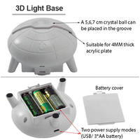 Base de Luz Nocturna LED 3D con Forma de OVNI para Pantalla Acrílica, Lámina de Resina de Cristal, Arte Decorativo RGB, 16 Colores, Alimentación por 3 Pilas AA