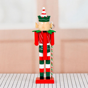 38cm handmade rắn gỗ giáng sinh <span class=keywords><strong>ELF</strong></span> <span class=keywords><strong>nutcracker</strong></span> với kẹo Sticker - Product Image 4