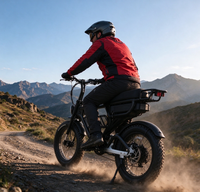 Vélo électrique rétro tout-terrain à pneus larges de 20 pouces, vélo électrique pour adultes à double suspension avec porte-bagages arrière
