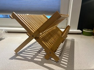 Bamboo Dish <b>Drying</b> <b>Rack</b> 2-Tier Collapsible Drainer Dish <b>Drying</b> <b>Rack</b> or Dish Plate for Kitchen Home Apartment - Product Image 6