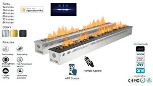 Caminetti a combustione inserto bioetanolo Indoor Intelligent Real Fire 1800mm nero eco-friendly appartamento moderno lineare 5 anni