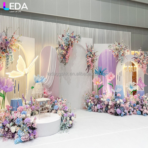 LEDA Wedding Supplies white Flower Rows Flower Arch <b>Backdrop</b> <b>Stand</b> Set for wedding Event Party Decorations Flower Decor - Product Image 2