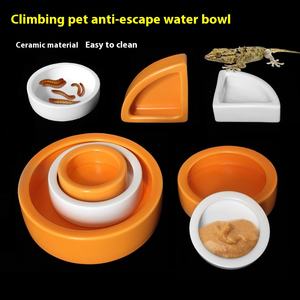 อ่างน้ำสัตว์เลี้ยงเซรามิกขนาดเล็กจากโรงงานโดยตรง ดีไซน์ป้องกันการหลบหนี สำหรับใช้ในบ้าน เหมาะสำหรับเลี้ยงหนูแฮมสเตอร์ หนอนหางจระเข้ และหนอนขนมปัง - Product Image 2
