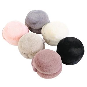 <span class=keywords><strong>Cache</strong></span>-oreilles d'hiver chaud Fille Fluffy Fold Burger Shape Women Headphone Earmuffs Soft Cashmere Solid Cute Warmer Fake Fur Earlap - Product Image 4