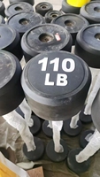Ensemble de barres d'haltères en acier massif recouvert de caoutchouc, prix d'usine, barres fixes pour curls, 20 lb, 110 lb