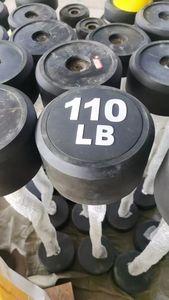 फैक्टरी मूल्य रबर लेपित ठोस स्टील बारबेल सेट फिक्स्ड कर्ल बार 20lb 110lb 110lb - Product Image 2