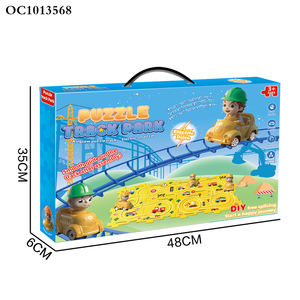 16 pièces puzzles éducatifs pour enfants voiture électrique <span class=keywords><strong>puzzle</strong></span> coureur enfants dessin animé voiture piste voiture jeu ensemble - Product Image 6