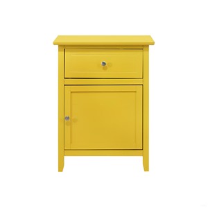 Vibrant Yellow Casual Nightstand With Drawer And Door Bedroom <b>Storage</b> Furniture - Product Image 4