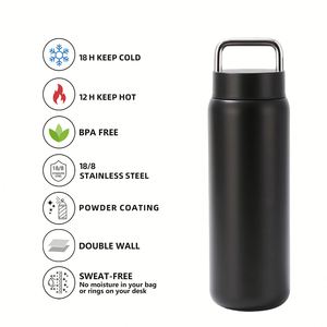 Custom Camping 600ml Insulated Vacuum <b>Flask</b> 20oz Tumbler Double Wall Stainless Steel Sports Water Bottle With Lid - Product Image 4