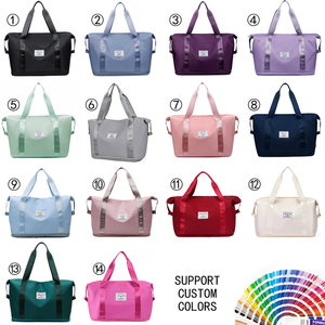 Bolsa de Lona Plegable de Fábrica con Logotipo Personalizado, Bolsa de Lona Impermeable para Yoga, Deportes, Fin de Semana, Gimnasio, Viajes, Bolsa de Mano con Logotipo para Mujer - Product Image 6