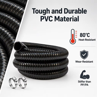 Conduit flexible en PVC ondulé ignifuge V-2, résistant à l'usure et imperméable, couleur personnalisée pour la protection des câbles