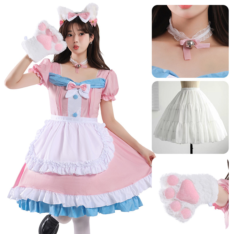 851 abito grembiule fiocco copricapo ornamento per il collo lisca di pesce artiglio di gatto