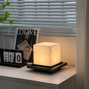 <b>Portable</b> Rechargeable Marble <b>Table</b> Lamp Touch Control LED Cordless For Bedroom Desk Hotel Use - Product Image 1