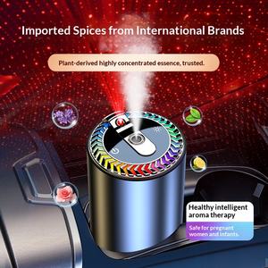 Pengharum Mobil Otomatis Semprot <span class=keywords><strong>Aroma</strong></span>, Diffuser Cerdas Model Bintang, Lampu Atmosfer Start-stop, Dudukan Logam untuk Mobil - Product Image 3