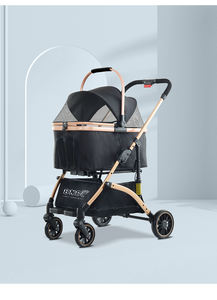 Trasportino Pieghevole di Lusso Portatile a Quattro Ruote per Gatti e <span class=keywords><strong>Cani</strong></span>, Passeggino per Animali Domestici Giapponese - Product Image 2