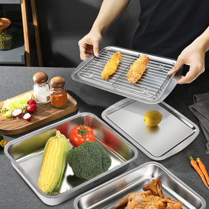 IKITCHEN Ensemble de plateaux de cuisson et grille de refroidissement en acier inoxydable, résistant à la rouille et au déformissement, robuste, à épaisseur renforcée - Product Image 5