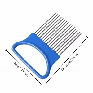 Stainless Steel Onion <b>Cutter</b> Plastic Handle Pine Needle Lemon Slicer Fruit and <b>Vegetable</b> Cutting Fixture Kitchen Items Gadgets - Product Image 4