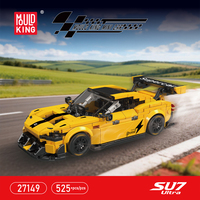 MOULD KING 27149 Supercar Cabriolet Jaune en Briques de Construction, Véhicule de Course avec Boîte de Présentation, Briques MOC, Jouets pour Garçons, Cadeau