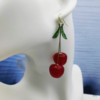 Damesmode Kroonluchter Stijl Oorbellen Overdreven Geometrische Kersenhars Studs