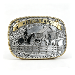 Boucle de ceinture de cowboy western personnalisée en alliage de zinc avec émail souple, découpe et impression, thème Amour, design vintage pour hommes - Product Image 4