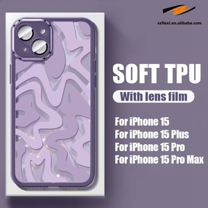 Custodia per telefono morbida in TPU a strisce trasparenti per <span class=keywords><strong>iPhone</strong></span> 12 <span class=keywords><strong>13</strong></span> 14 15 Pro Max 14 15 Plus <span class=keywords><strong>protezione</strong></span> per <span class=keywords><strong>fotocamera</strong></span> - Product Image 6