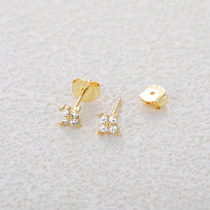 Aretes de Plata de Ley S925 con Diseño Floral y Moissanita Blanca para Niñas, CANNER, Verano - Product Image 6