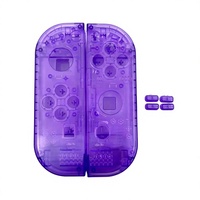 Casing Pengganti Kiri dan Kanan untuk Nintendo Switch Joy Pad, Casing Kontroler Transparan dengan Tombol, Suku Cadang Mod DIY