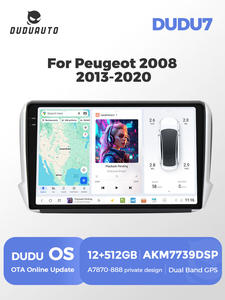 Mekede DUDUAUTO Car-play Auto Wifi 4g Gps <span class=keywords><strong>Host</strong></span> compatible con Dudu7 Adas Dvr para Peugeot 2008 <span class=keywords><strong>2013</strong></span>-2020 Tpms Cámara trasera Cámara 360 - Product Image 2