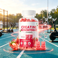 Gummies de créatine avancées et complexes multi-ingrédients, à absorption rapide, saveur fraise, framboise, fruits sauvages et raisin, à base d'aliments entiers