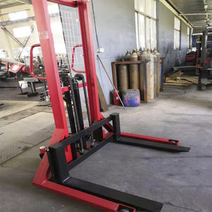 1ton 1.6M Hand Palletstapelaar Handmatige Heftruck Hydraulische Straddle <span class=keywords><strong>Stacker</strong></span> Pu Wielen Indoor Gebruik - Product Image 3