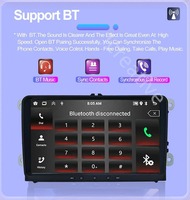 Autoradio Android pour tableau de bord Golf Passat Jetta 9 pouces, double DIN, écran tactile, CarPlay, GPS, lecteur CD, Android Auto intégré, commande au volant