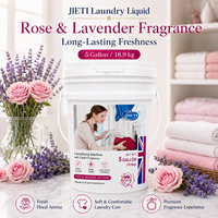 Détergent à lessive liquide JIETI 5 gallons 18,9 kg à la rose et à la lavande, parfum longue durée pour toutes les machines à laver, OEM ODM disponible