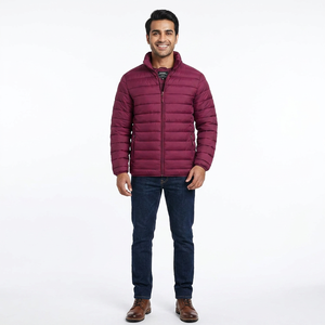 Veste matelassée en duvet à deux tons, personnalisée OEM, chaude pour l'hiver, pour hommes - Product Image 1