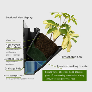 Jardinière murale moderne en plastique PP <span class=keywords><strong>de</strong></span> couleur personnalisée, système d'irrigation automatique, drainage respirant, <span class=keywords><strong>pot</strong></span> <span class=keywords><strong>de</strong></span> <span class=keywords><strong>fleurs</strong></span> pour la maison et le jardin - Product Image 5