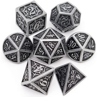 Dés carrés en métal pour D&D Dragon & Dungeons, jeu de société, écologiques, durables, lot de 7 pièces