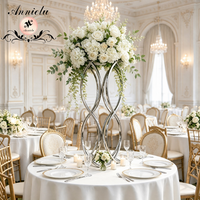 Support de centre de table torsadé à double boucle ANNIELU pour vase floral, idéal pour la décoration de tables de réception de mariage et de dîner