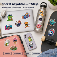 Autocollants amusants de dessins animés, autocollants en vinyle imperméables pour ordinateur portable, bouteille d'eau, téléphone, voiture, bagages, skateboard, autocollants DIY