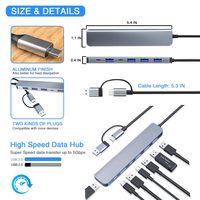 Harga Grosir Hub Adapter Multi Port Expander 7-in-2 Ports Type C ke USB 3.0 dari Aluminium Alloy untuk MacBook Pro Tersedia