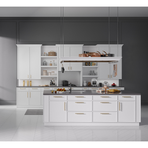 Cina lusso piccolo bianco design moderno mobili da <span class=keywords><strong>cucina</strong></span> <span class=keywords><strong>in</strong></span> <span class=keywords><strong>legno</strong></span> massello set completo <span class=keywords><strong>con</strong></span> <span class=keywords><strong>tavolo</strong></span> - Product Image 1