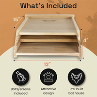 Maison de chauve-souris en bois pour l'extérieur Abri de chauve-souris Nettoyez votre arrière-cour des moustiques Kit de maison de chauve-souris en bois
