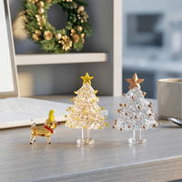 Handgefertigte Murano-Glas Weihnachtsornamente Weihnachtsmann Baum Rentier Figuren Set Festliche Tischdekoration