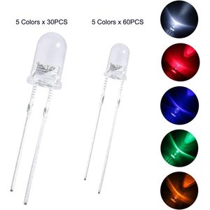 ELEGOO 3mm and 5mm <strong>LED</strong> Kit Diffused and Clear Assorted 5 Colors Pack of 600 Development Boards Compatible with <strong>for</strong> <strong>Arduino</strong> - Product Image 5