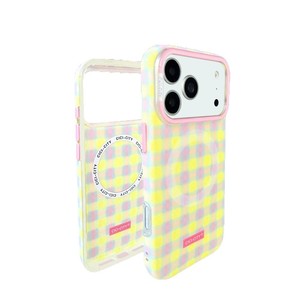 Étui de protection magnétique pour téléphone en moulage par injection, style Ins, rayé vert, rose, <span class=keywords><strong>crayon</strong></span>, avec kit de nettoyage pour 15 <span class=keywords><strong>Pro</strong></span> Max - Product Image 5