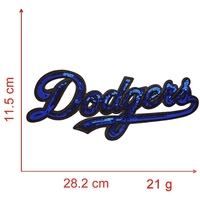Bleu Big 28cm Dodgers Logo Sequin Brodé Patch 11in Tissu de haute qualité pour sacs décoratifs