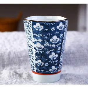 Japanese and Korean hand-painted underglaze ceramic wave cup water cup tableware big tea cup