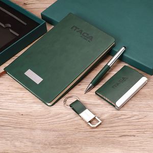 Faux Leather Notebook <b>Gift</b> Set Business <b>Office</b> Style Wireless Perfect Binding Logo Printing Pens-Conference Promotional <b>Gifts</b> - Product Image 2